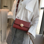 Wide shoulder strap small square bag handbag