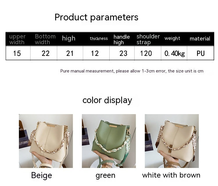 Fashion Big Bag Casual Women's Bag Fashion Retro Characteristic Messenger Bag Silk Scarf Portable Bucket Bag