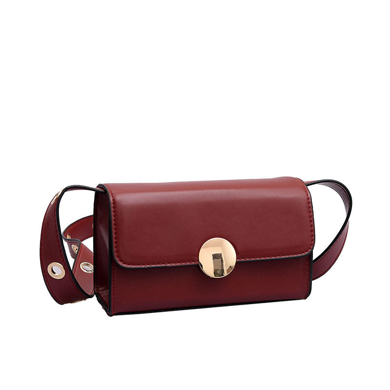 Wide shoulder strap small square bag handbag