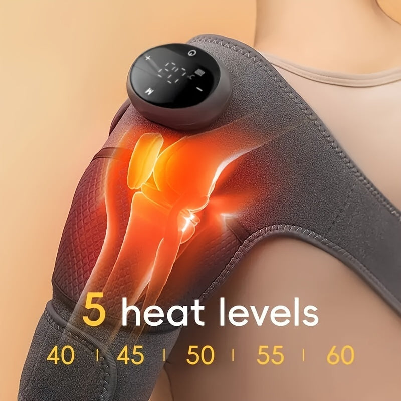 USB Rechargeable Heated Knee Massager, Electric Heating Knee Protection For Shoulder And Elbow Massage, Vibration Massage And Adjustable Heat, Portable Hot Compress Massager For Knee Relaxation & Keeping Warm, Gifts For Husba