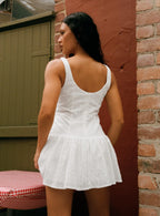 Sweeter Places Embroidered Mini Dress White