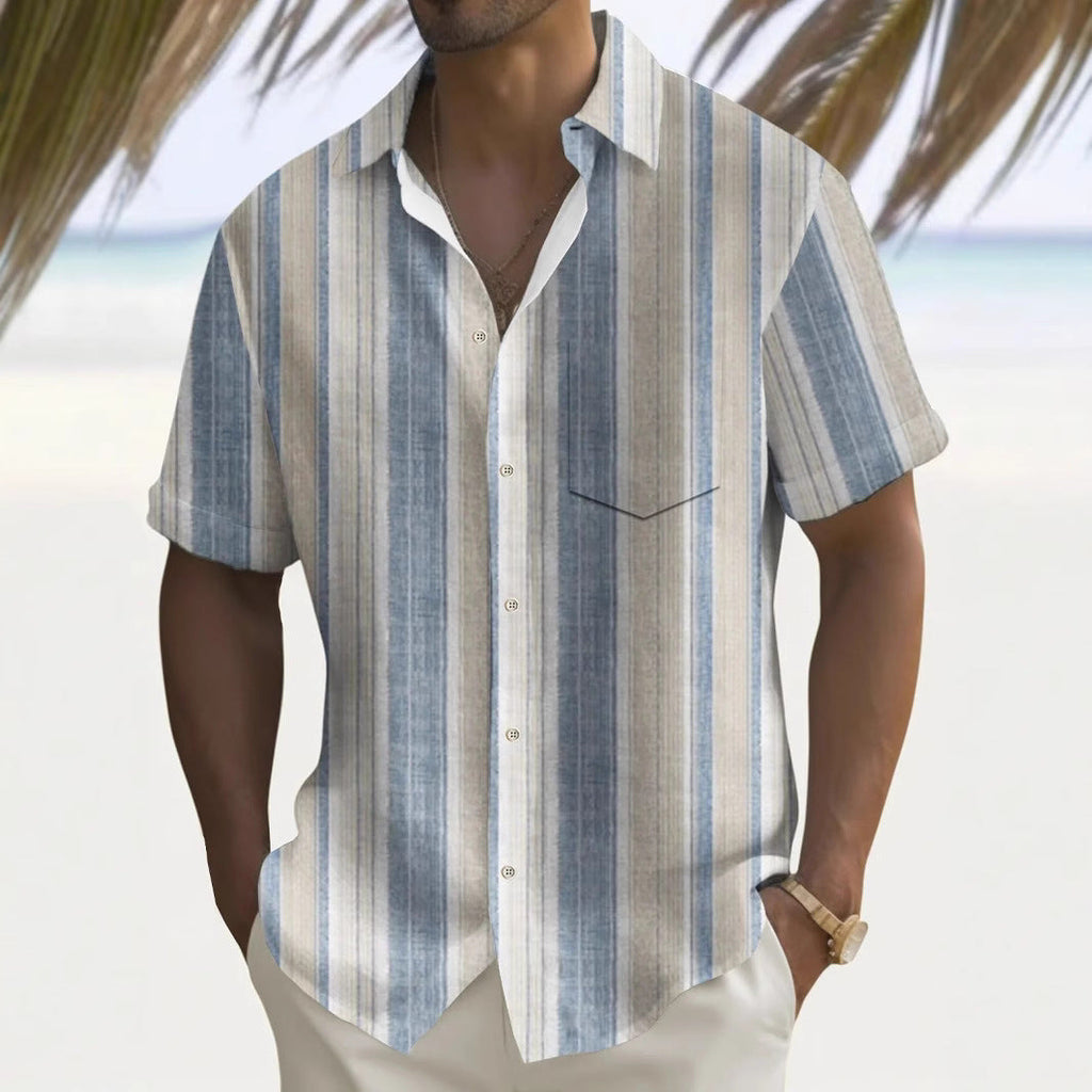 Multicolor Printed Personal Leisure Loose Men's Shirt