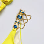 Halter Metal Chains Rhinestone Diamond Bikini Women Swimsuit Female Swimwear Two Pieces Bikini set Brazilian Bathing Suit Swim