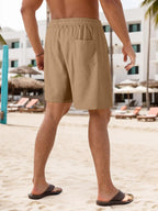 Men's Loose Textured Drawstring Waist Shorts, Casual Comfortable Summer Shorts