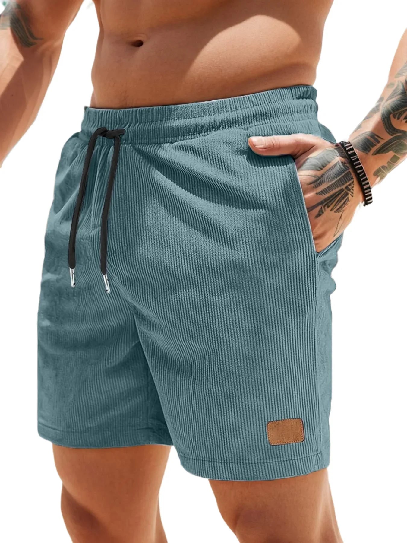 Men's Loose Textured Drawstring Waist Shorts, Casual Comfortable Summer Shorts