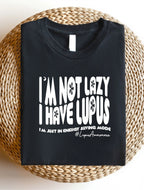 Lupus Shirt, Women Casual Crew Neck T-Shirt, Lupus Letter Print Comfort Tee