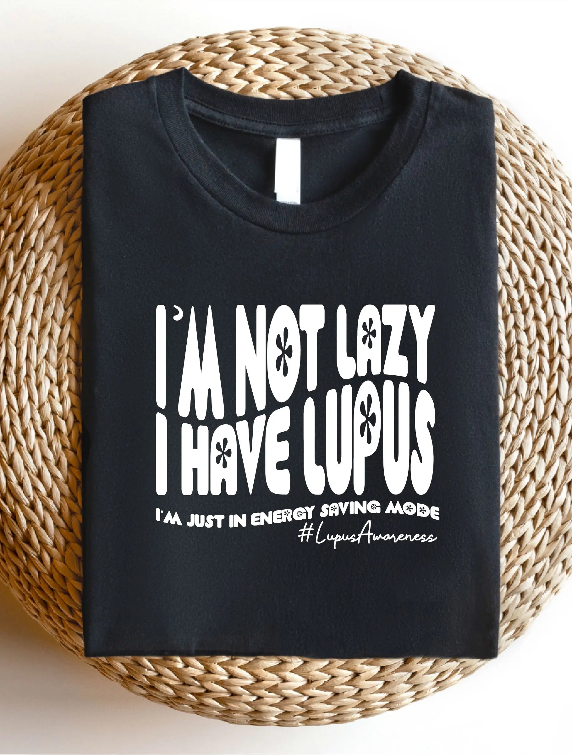 Lupus Shirt, Women Casual Crew Neck T-Shirt, Lupus Letter Print Comfort Tee