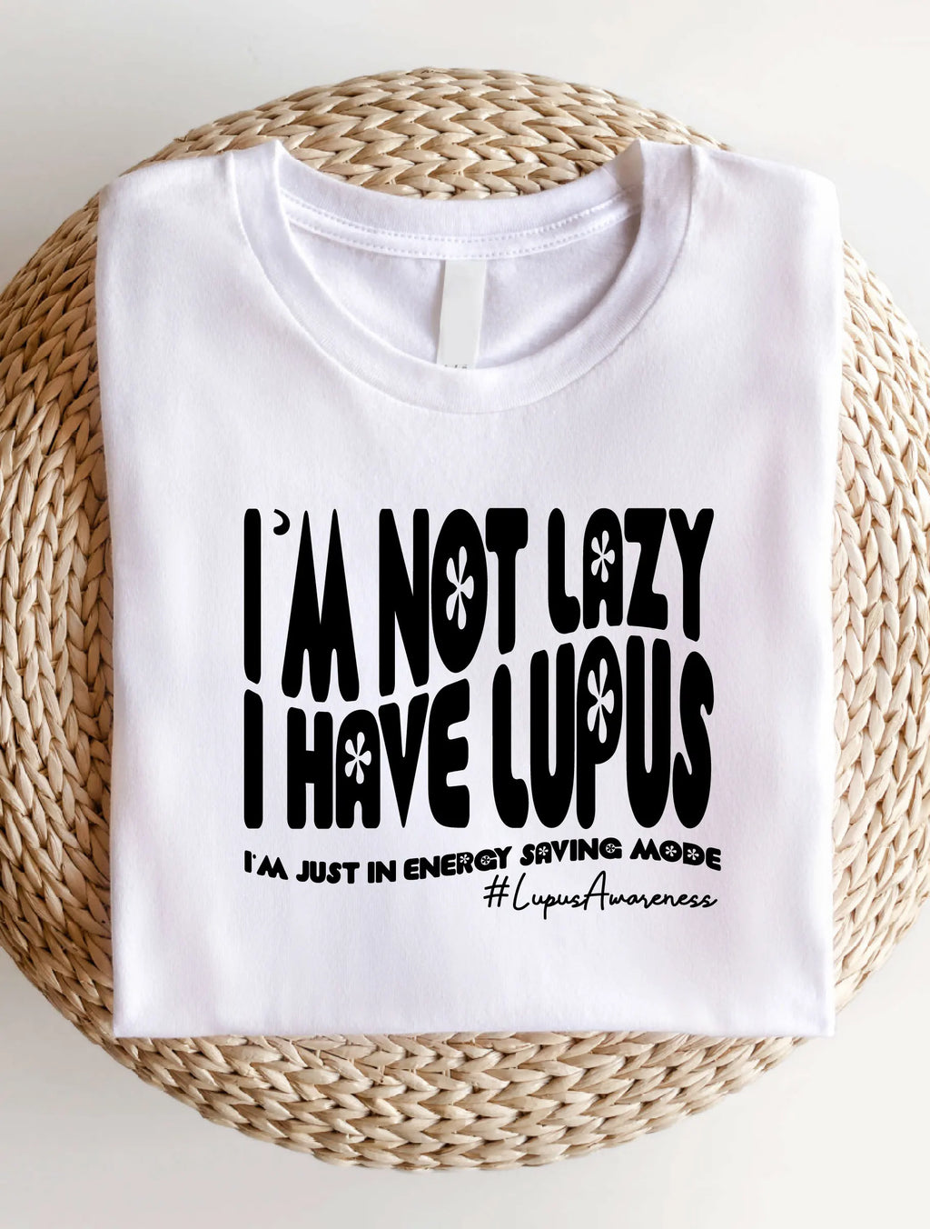 Lupus Shirt, Women Casual Crew Neck T-Shirt, Lupus Letter Print Comfort Tee