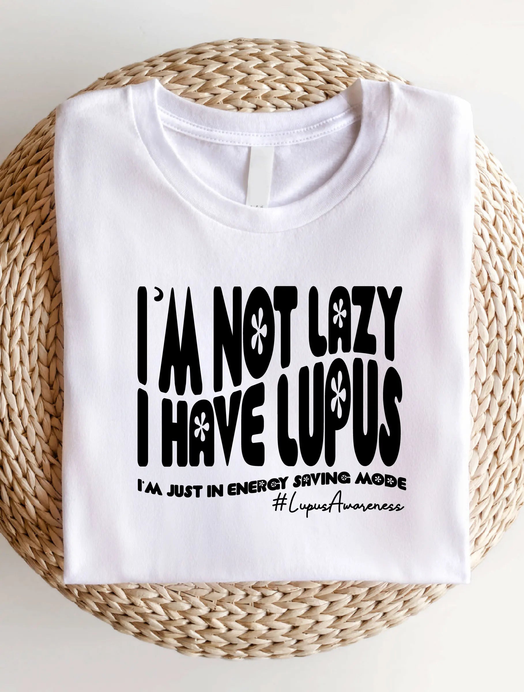 Lupus Shirt, Women Casual Crew Neck T-Shirt, Lupus Letter Print Comfort Tee