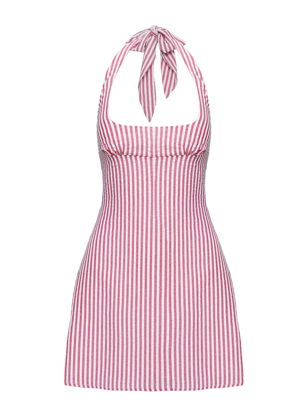 Kalico Halter Mini Dress Red / White Stripe