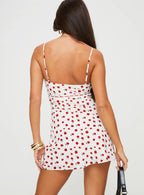 Karena Mini Dress White / Red Floral