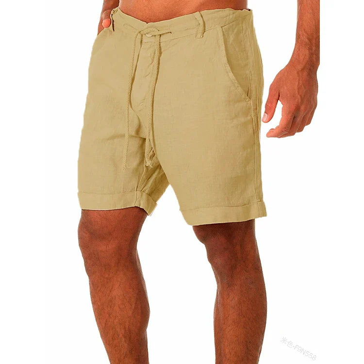 Summer Fashion Mens Linen Shorts Men Cotton Beach Short  New Wild Leisure Loose Solid Cargo Shorts for Men Sweatshorts
