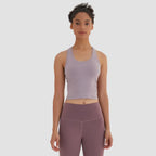 CretKoav Sports Vest Women's Running Fitness T Shirts Sexy Crop Top Workout Quick-Dry Yoga Tank Tops Elastic Tight Gym Clothes