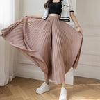 Women Elegant Chiffon High Waist Wide Leg Pants Casual Korean Fashion Pleated Loose Trousers Clothes Comodi Pantalones De Mujer