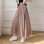 Women Elegant Chiffon High Waist Wide Leg Pants Casual Korean Fashion Pleated Loose Trousers Clothes Comodi Pantalones De Mujer