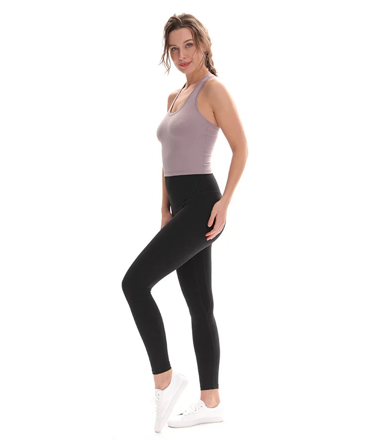 CretKoav Sports Vest Women's Running Fitness T Shirts Sexy Crop Top Workout Quick-Dry Yoga Tank Tops Elastic Tight Gym Clothes