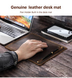 CONTACT'S FAMILY Anti-Slip Mouse Pad Mat Laptop Nubuck Leather with Pen Holder Gaming Mice New Desk Cushion Retro Comfortable