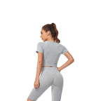 WAREBALL Women Yoga Shirts Short Sleeve Crop Top Gym Tops Fitness Running Workout Sport T-Shirts Sports Wear