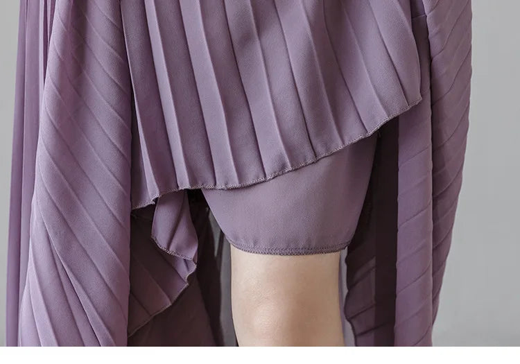 Women Elegant Chiffon High Waist Wide Leg Pants Casual Korean Fashion Pleated Loose Trousers Clothes Comodi Pantalones De Mujer