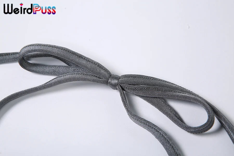 Weird Puss Y2K Low Waist Flare Pants Women Drawstring Ruched Long Trousers Elastic Casual Streetwear Fashion Bandage Bottoms