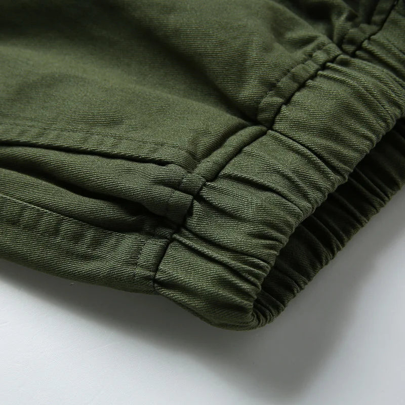 Summer Men's Outdoor Camouflage Cargo Shorts Pocket Cotton Casual Half Pants Mid Waist Drawstring Loose Shorts Bib Overalls 7XL