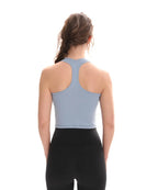 CretKoav Sports Vest Women's Running Fitness T Shirts Sexy Crop Top Workout Quick-Dry Yoga Tank Tops Elastic Tight Gym Clothes