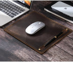 CONTACT'S FAMILY Anti-Slip Mouse Pad Mat Laptop Nubuck Leather with Pen Holder Gaming Mice New Desk Cushion Retro Comfortable