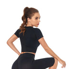 WAREBALL Women Yoga Shirts Short Sleeve Crop Top Gym Tops Fitness Running Workout Sport T-Shirts Sports Wear