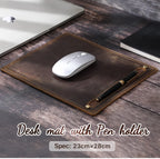CONTACT'S FAMILY Anti-Slip Mouse Pad Mat Laptop Nubuck Leather with Pen Holder Gaming Mice New Desk Cushion Retro Comfortable
