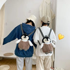 Cute Penguin Plush Backpack For Girls Khaki Penguin Plush Shoulder Bag Birthday Best Gift For Girls Soft Small Bag
