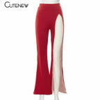 Cutenew Sexy Mesh Patchwork One Shoulder Playsuits Women Elegant Solid Skinny Flare Pants Jumpsuit Fashion Lady Party Streetwear