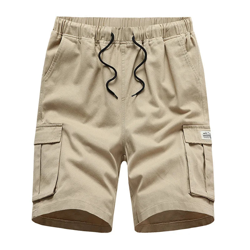 Summer Men's Outdoor Camouflage Cargo Shorts Pocket Cotton Casual Half Pants Mid Waist Drawstring Loose Shorts Bib Overalls 7XL