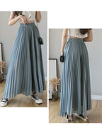 Women Elegant Chiffon High Waist Wide Leg Pants Casual Korean Fashion Pleated Loose Trousers Clothes Comodi Pantalones De Mujer