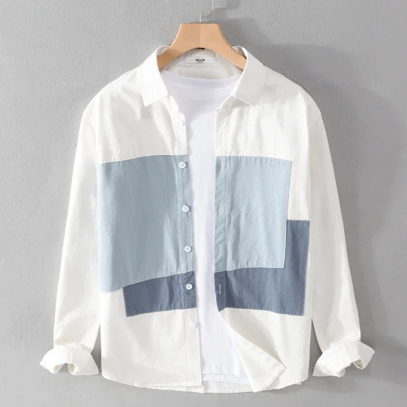 Designer New Long Sleeved Casual Pure Cotton Shirts For Men Brand Patchwork Comfortable Top Clothes Camisas De Hombre Chemise