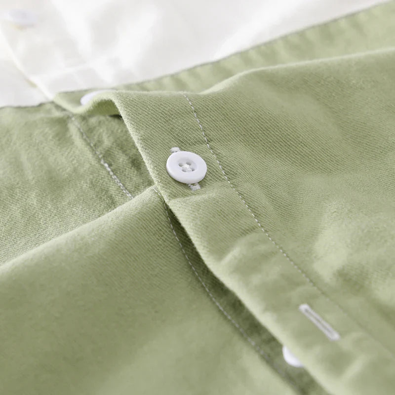 Designer New Long Sleeved Casual Pure Cotton Shirts For Men Brand Patchwork Comfortable Top Clothes Camisas De Hombre Chemise