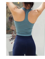 CretKoav Sports Vest Women's Running Fitness T Shirts Sexy Crop Top Workout Quick-Dry Yoga Tank Tops Elastic Tight Gym Clothes