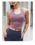 CretKoav Sports Vest Women's Running Fitness T Shirts Sexy Crop Top Workout Quick-Dry Yoga Tank Tops Elastic Tight Gym Clothes