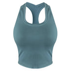 CretKoav Sports Vest Women's Running Fitness T Shirts Sexy Crop Top Workout Quick-Dry Yoga Tank Tops Elastic Tight Gym Clothes