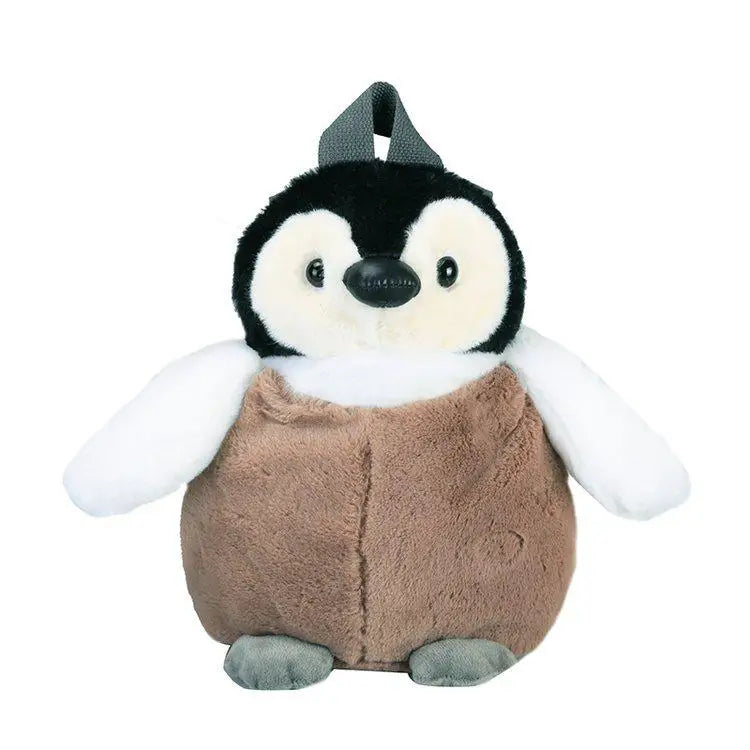 Cute Penguin Plush Backpack For Girls Khaki Penguin Plush Shoulder Bag Birthday Best Gift For Girls Soft Small Bag