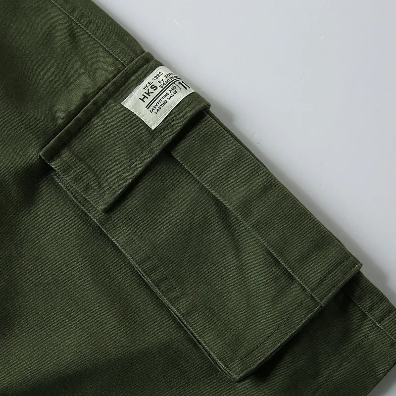 Summer Men's Outdoor Camouflage Cargo Shorts Pocket Cotton Casual Half Pants Mid Waist Drawstring Loose Shorts Bib Overalls 7XL