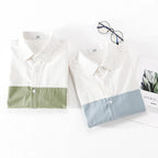 Designer New Long Sleeved Casual Pure Cotton Shirts For Men Brand Patchwork Comfortable Top Clothes Camisas De Hombre Chemise