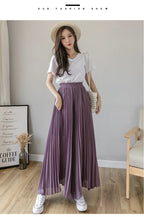 Women Elegant Chiffon High Waist Wide Leg Pants Casual Korean Fashion Pleated Loose Trousers Clothes Comodi Pantalones De Mujer