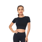 WAREBALL Women Yoga Shirts Short Sleeve Crop Top Gym Tops Fitness Running Workout Sport T-Shirts Sports Wear