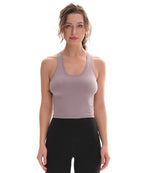 CretKoav Sports Vest Women's Running Fitness T Shirts Sexy Crop Top Workout Quick-Dry Yoga Tank Tops Elastic Tight Gym Clothes