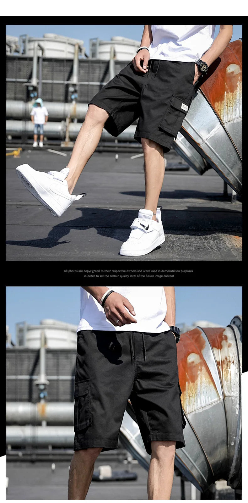 Summer Men's Outdoor Camouflage Cargo Shorts Pocket Cotton Casual Half Pants Mid Waist Drawstring Loose Shorts Bib Overalls 7XL