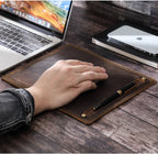 CONTACT'S FAMILY Anti-Slip Mouse Pad Mat Laptop Nubuck Leather with Pen Holder Gaming Mice New Desk Cushion Retro Comfortable