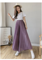 Women Elegant Chiffon High Waist Wide Leg Pants Casual Korean Fashion Pleated Loose Trousers Clothes Comodi Pantalones De Mujer