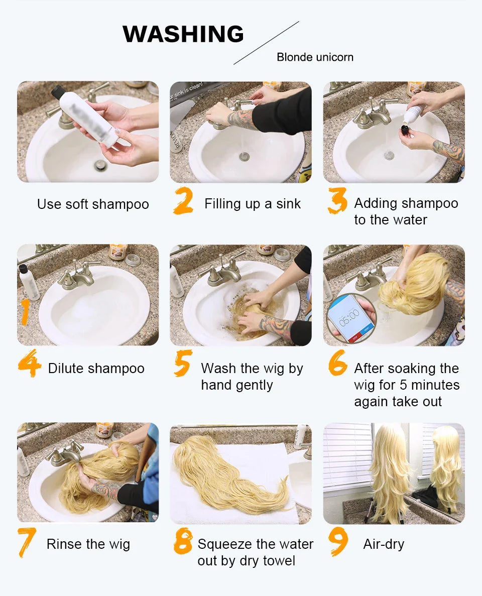 Cosplay Ginger Orange Long Curly Synthetic Wigs with Bangs Deep Wave Lolita Hair for Women Halloween Party Daily Heat Resistant