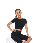 WAREBALL Women Yoga Shirts Short Sleeve Crop Top Gym Tops Fitness Running Workout Sport T-Shirts Sports Wear