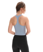 CretKoav Sports Vest Women's Running Fitness T Shirts Sexy Crop Top Workout Quick-Dry Yoga Tank Tops Elastic Tight Gym Clothes